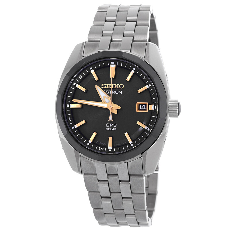 Seiko Astron Solar Black Dial Men's Watch SSJ011J1 - Watches