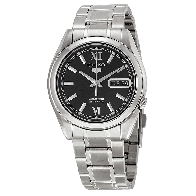 Seiko Black Dial Stainless Steel Men's Watch SNKL55 4954628144928