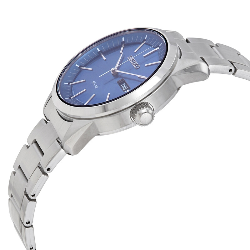 Seiko Solar Blue Dial Stainless Steel Men's Watch SNE525P1