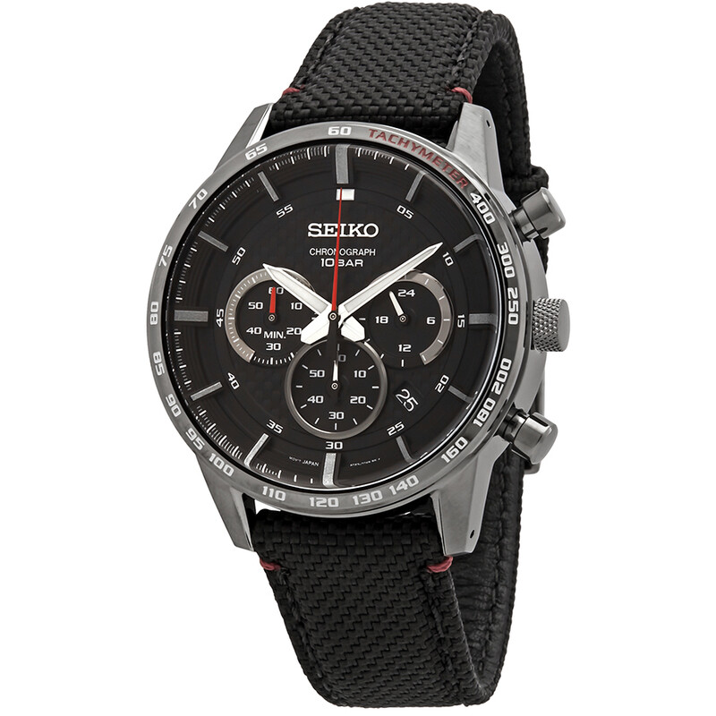 Seiko Chronograph Quartz Black Dial Men's Watch SSB359P1
