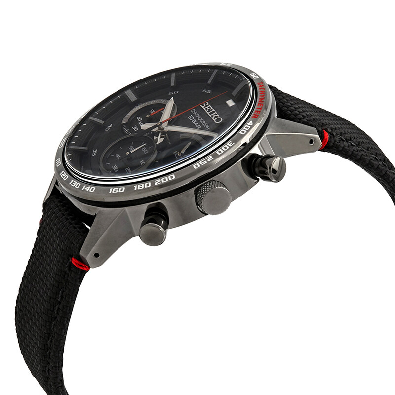 Seiko Chronograph Quartz Black Dial Men's Watch SSB359P1
