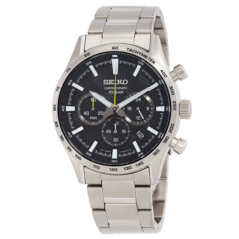 Seiko Chronograph Quartz Black Dial Men's Watch SSB413P1