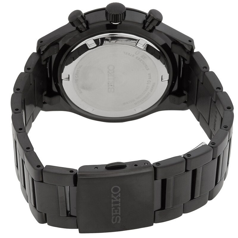 Seiko Chronograph Quartz Black Dial Men's Watch SSB415P1