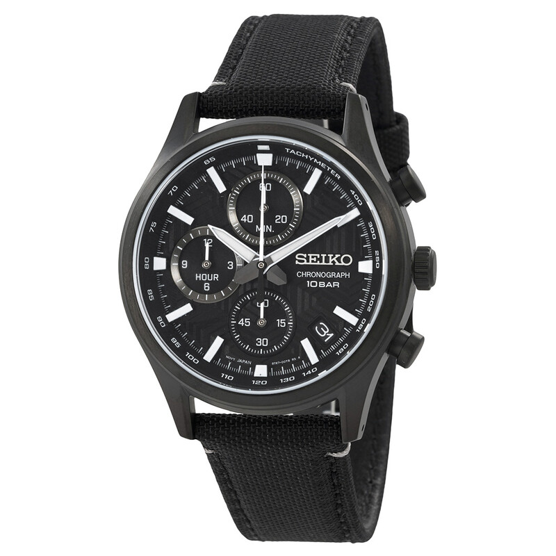 Seiko Chronograph Quartz Black Dial Men's Watch SSB421P1