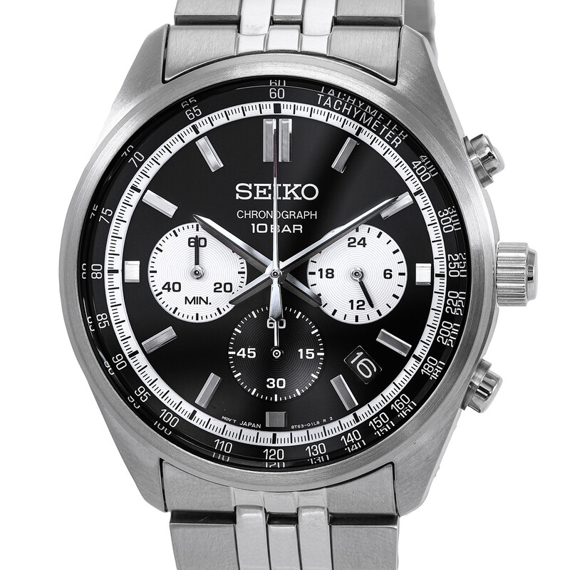 【極美品/保証書付】SEIKO セイコー クロノグラフ SSB429P1 Seiko Chronograph Quartz Black Dial Men's Watch SSB429P1