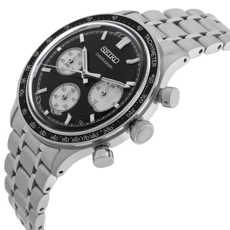 Seiko Chronograph Quartz Black Dial Men's Watch SSB479P1