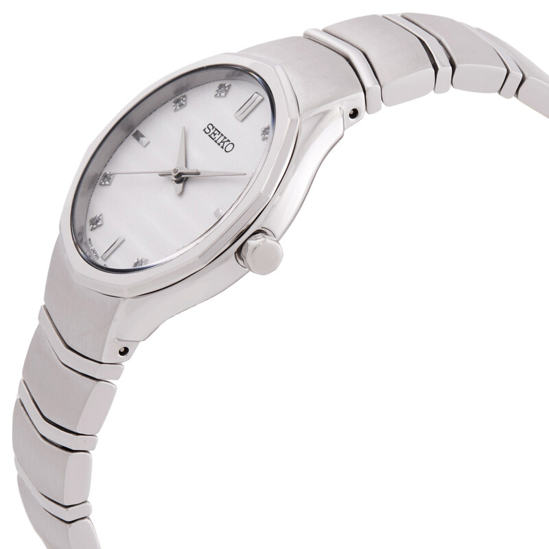 Seiko Classic Quartz Crystal White Dial Ladies Watch SUR615P1