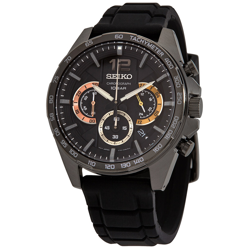 Seiko Conceptual Chronograph Quartz Black Dial Men's Watch