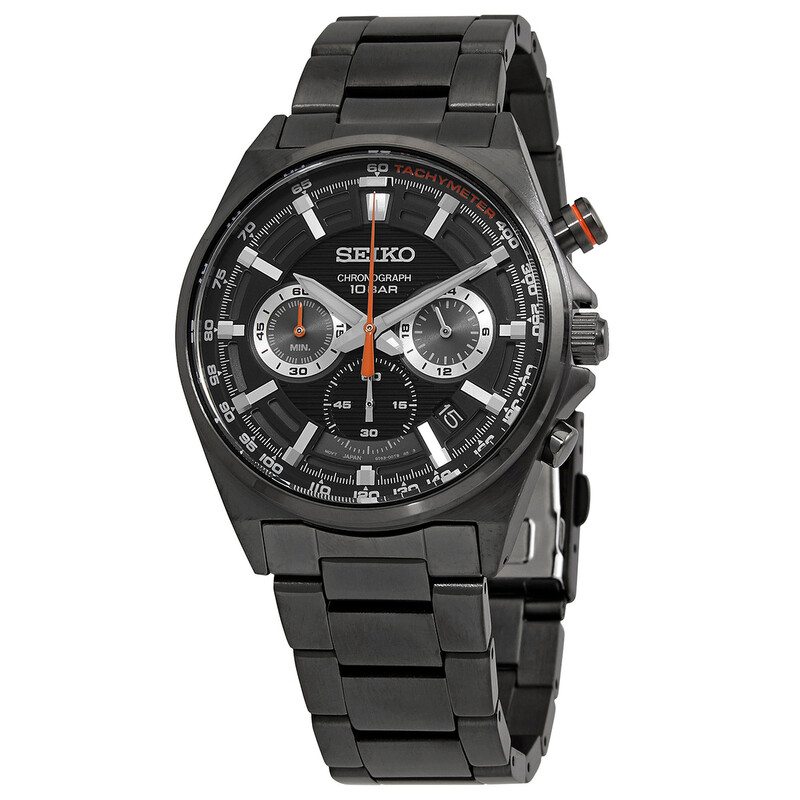 Seiko Essentials Chronograph Quartz Black Dial Men's Watch