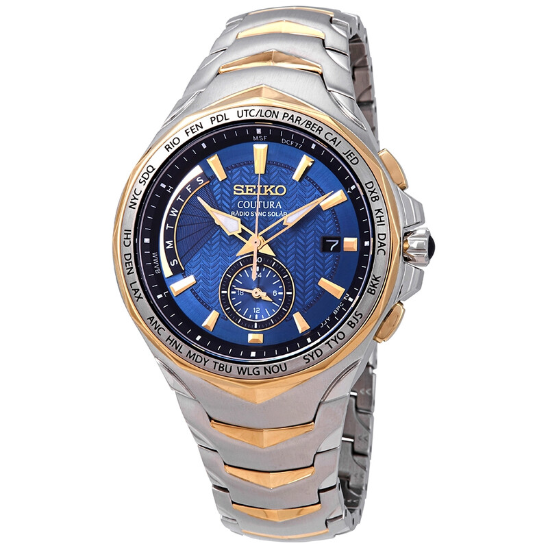 セイコー コーチュラ SSG020 WW1650 Seiko Coutura Blue Dial Men's Two Tone World Time Watch SSG020