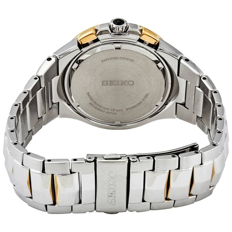 Seiko Coutura Solar Perpetual Chronograph Black Dial Men's Watch