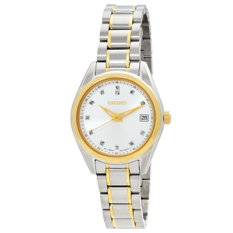 Seiko Diamonds Quartz Silver Dial Two-Tone Ladies Watch  display picture 3
