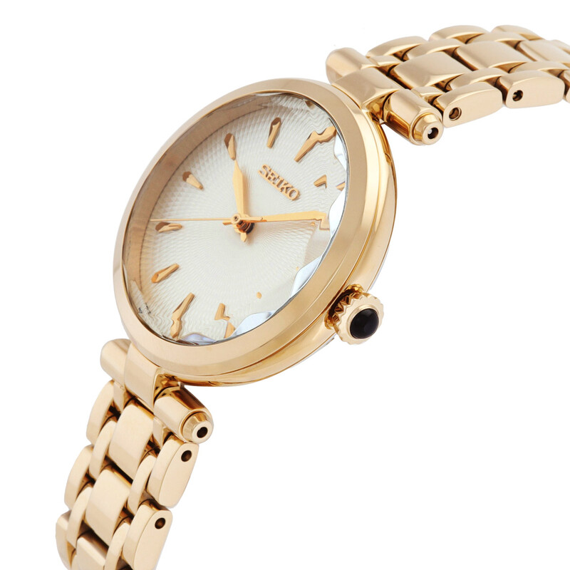 Seiko Discover More Quartz Gold Dial Ladies Watch SRZ554P1