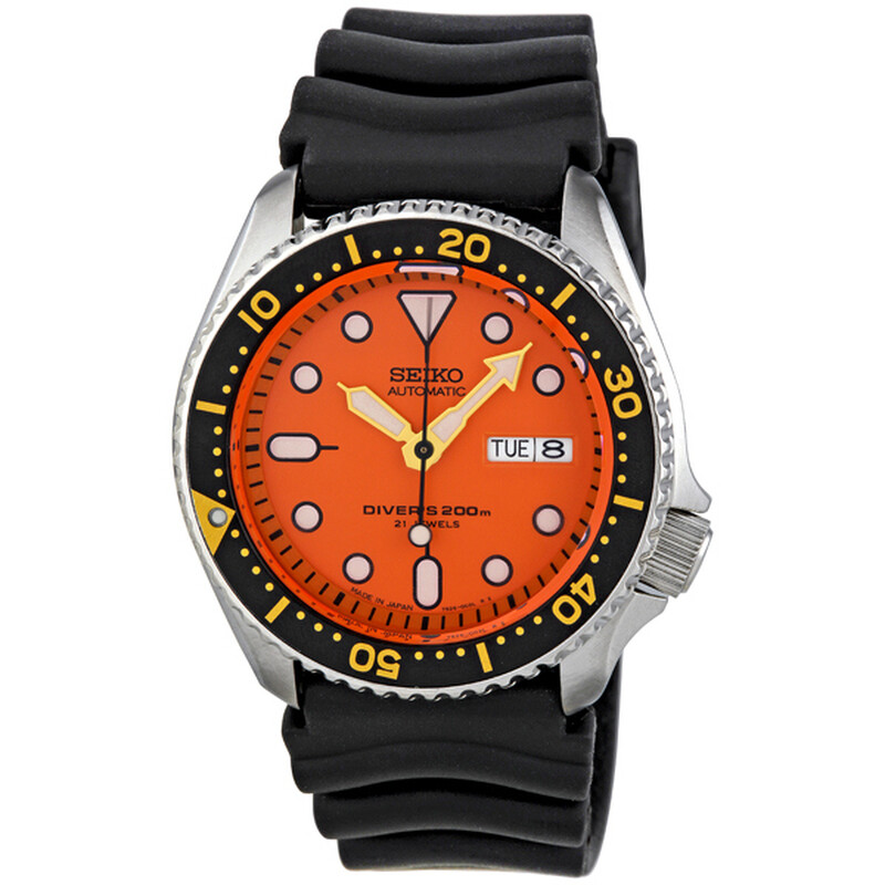 Seiko Diver Automatic Orange Dial Men's Watch SKX011J1