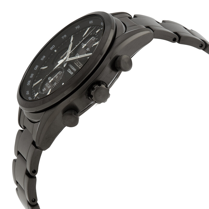 Seiko Eco-Drive Chronograph Black Dial Men's Watch SSC773P1