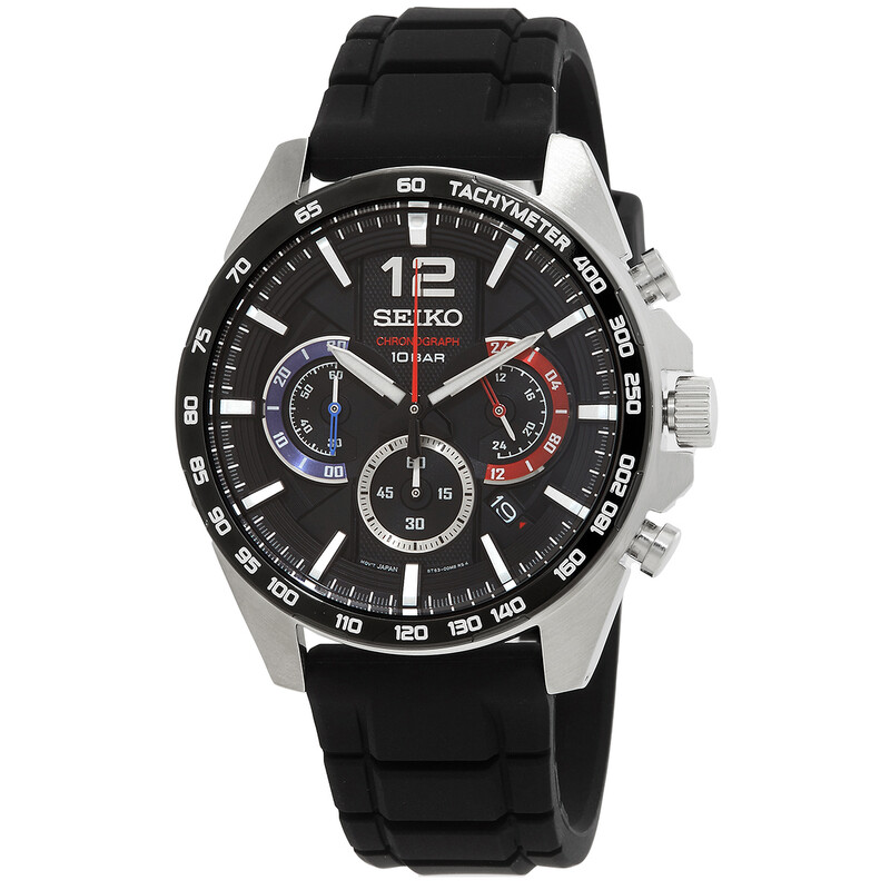 Seiko Essentials Chronograph Quartz Black Dial Men's Watch