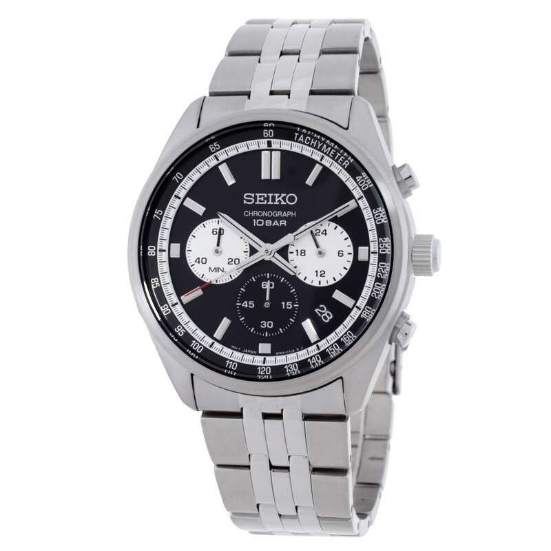 Seiko Essentials Chronograph Quartz Black Dial Men's Watch ssb429