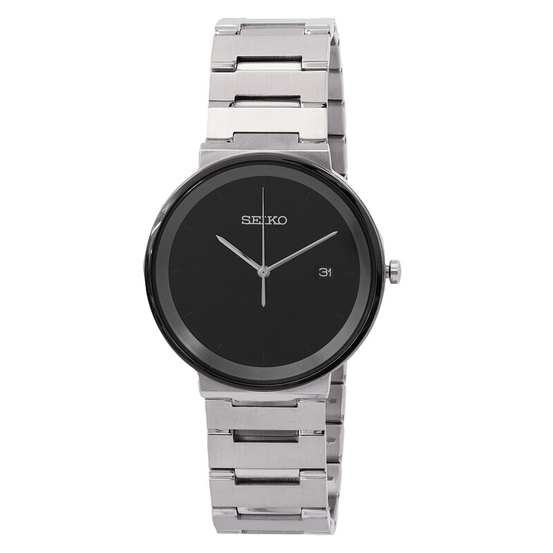 Seiko Essentials Quartz Black Dial Men's Watch SUR485 029665209382