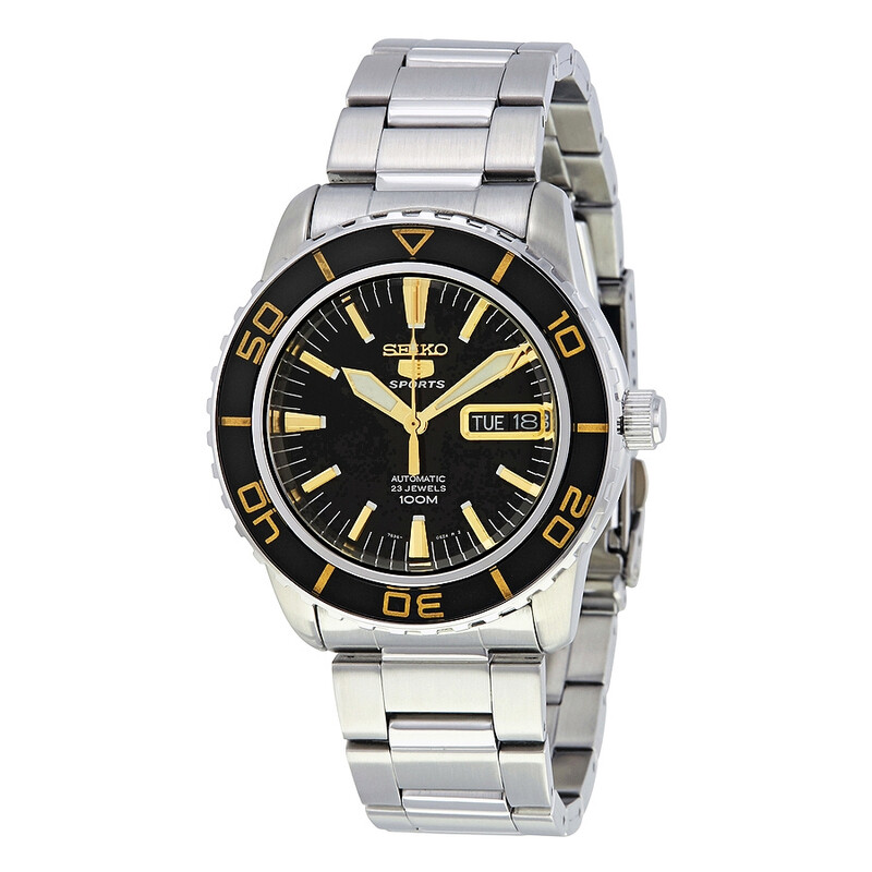 時計 SEIKO5 Sports Fifty Five Fathoms SNZH57 Seiko Fifty Five Fathoms Automatic Black Dial Men's Watch SNZH57