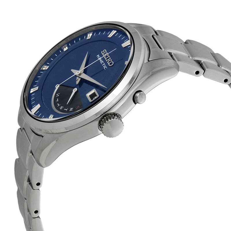 Seiko Kinetic Blue Dial Stainless Steel Men's Watch SRN047P1