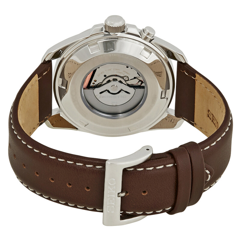 Seiko Kinetic Cream Dial Brown Leather Men's Watch SKA787