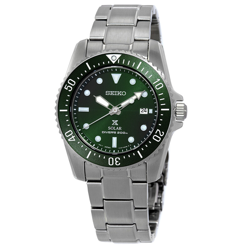 Seiko Prospex Solar Green Dial Men's Watch SNE583 029665212603