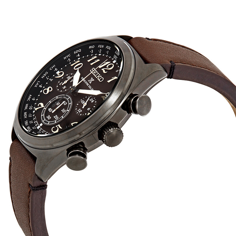 Seiko Prospex World Time Radio-Sync Solar Chronograph Black Dial