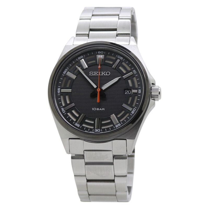 Seiko Quartz Crystal Black Dial Men's Watch SUR507P1 4954628243911