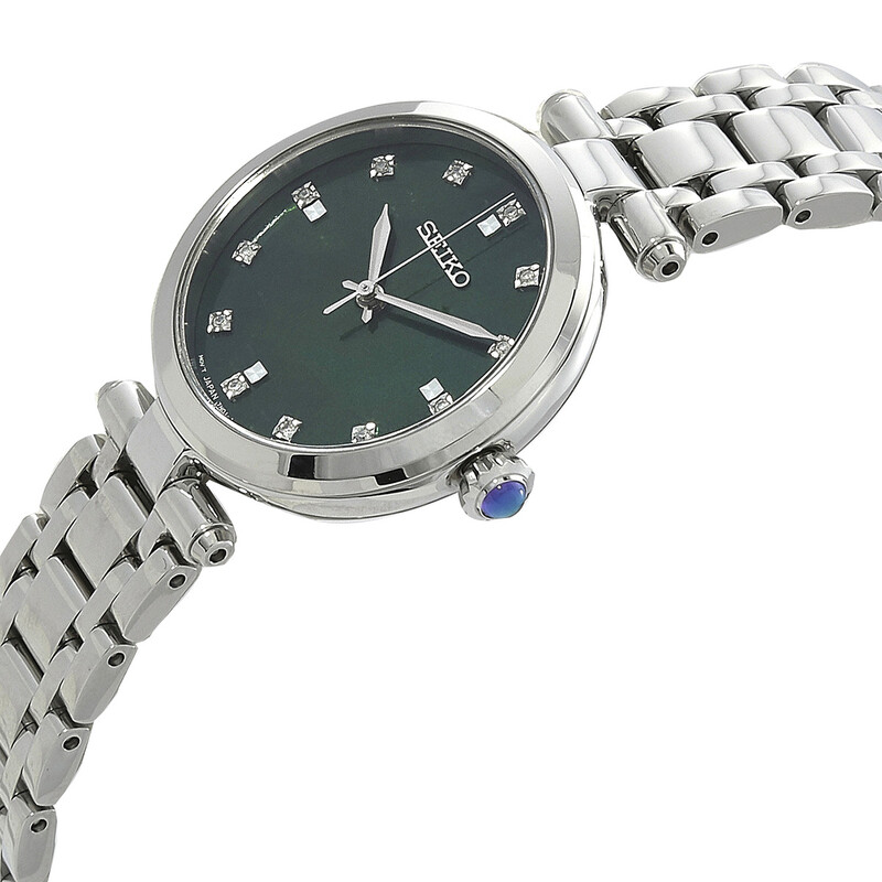 Seiko Quartz Diamond Green Dial Ladies Watch SRZ535P1