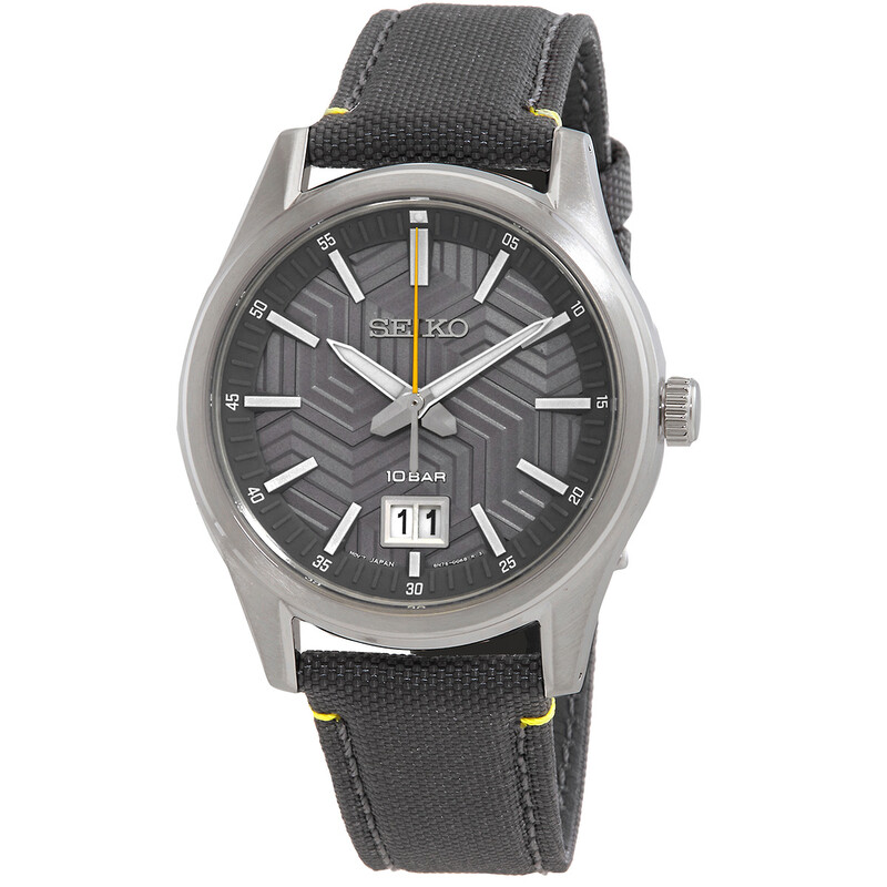 SEIKO ソーラー腕時計 ダークグレー Seiko Quartz Grey Dial Men's Watch SUR543 4954628249074 - Watches