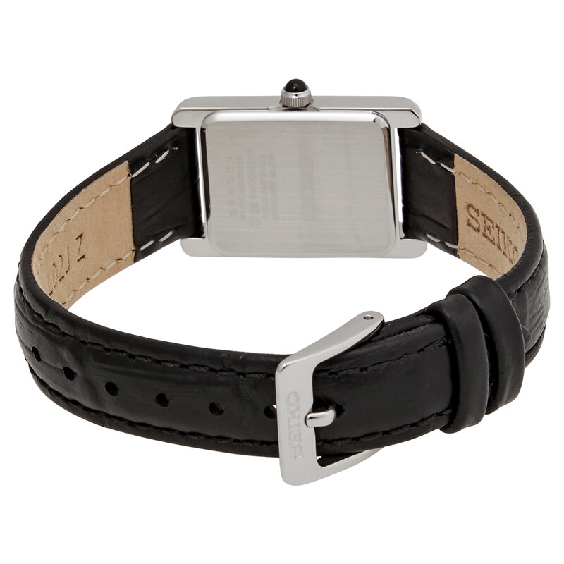 Seiko Quartz White Dial Black Leather Ladies Watch SWR053  display picture 3