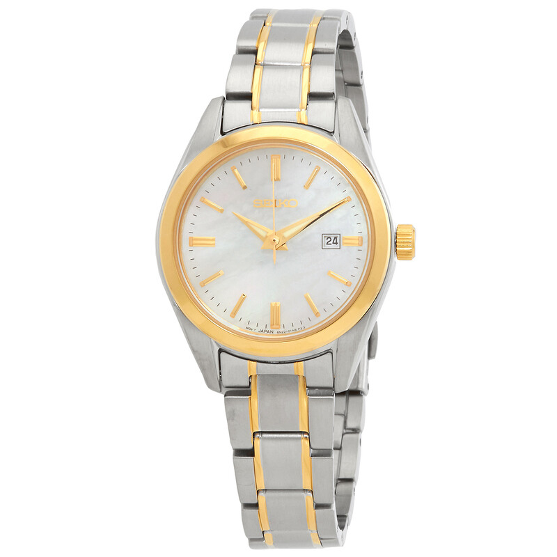 Seiko Quartz White Dial Two-tone Ladies Watch P1 SUR636