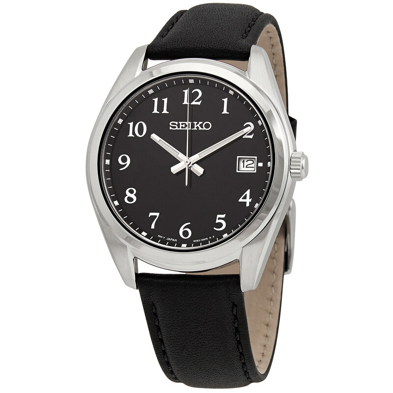 Seiko Sapphire Quartz Black Dial Men's Watch SUR461P1