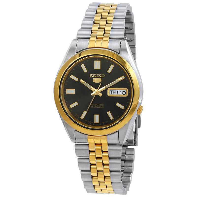 Seiko 5 Automatic Black Dial Men's Watch SNKC42J1 - Watches