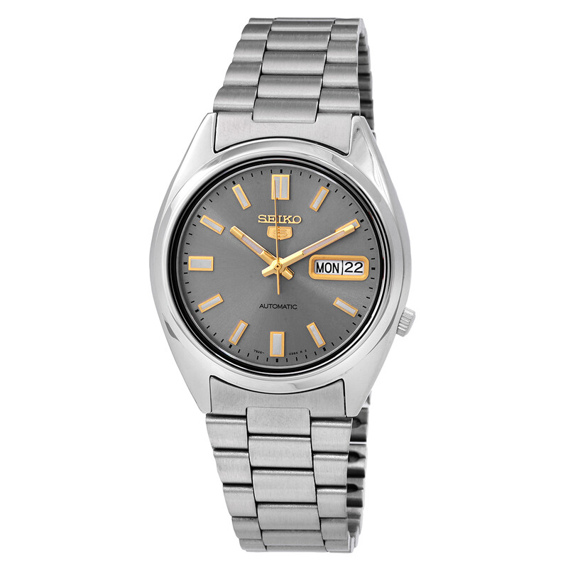 Seiko 5 Automatic Grey Dial Men's Watch SNXS75K1 - Watches