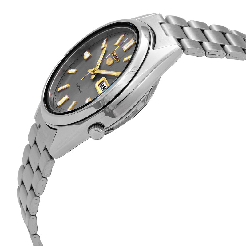 Seiko 5 Automatic Grey Dial Men's Watch SNXS75K1 - Watches
