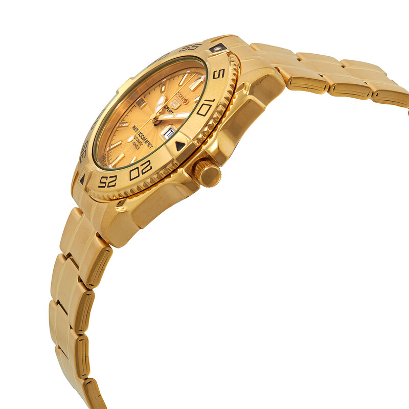 Seiko 5 Sports Automatic Gold Dial Men's Watch SNZB26J1