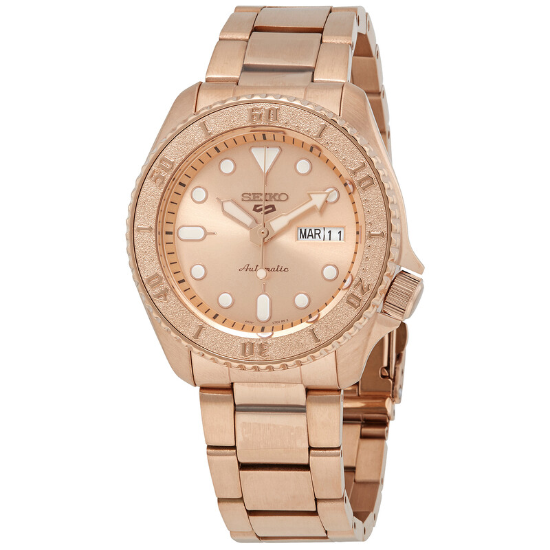 Seiko 5 Sports Automatic Rose Gold Dial Men's Watch SRPE72