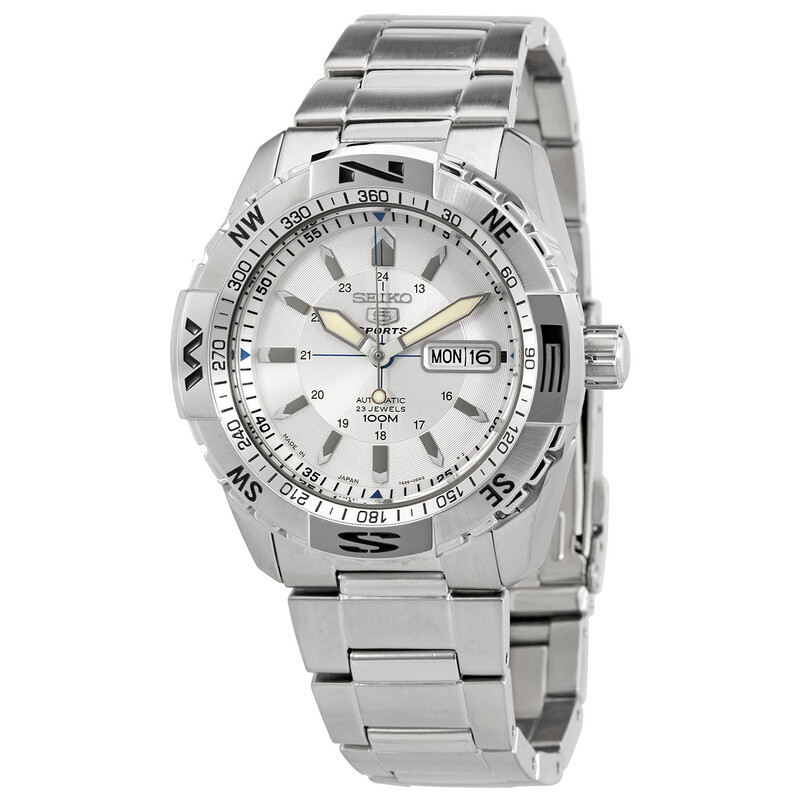 s*d様 【稼働品】SEIKO 5 SPORTS SNZJ03J1 自動巻き Seiko 5 Sports Automatic Silver Dial Men's Watch SNZJ03J1
