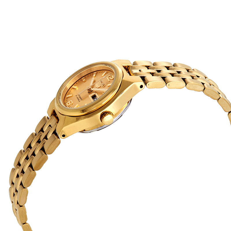 NWT Seiko 5 Sports Automatic Gold Dial Ladies Watch Amazon.com: Seiko Women main image 4