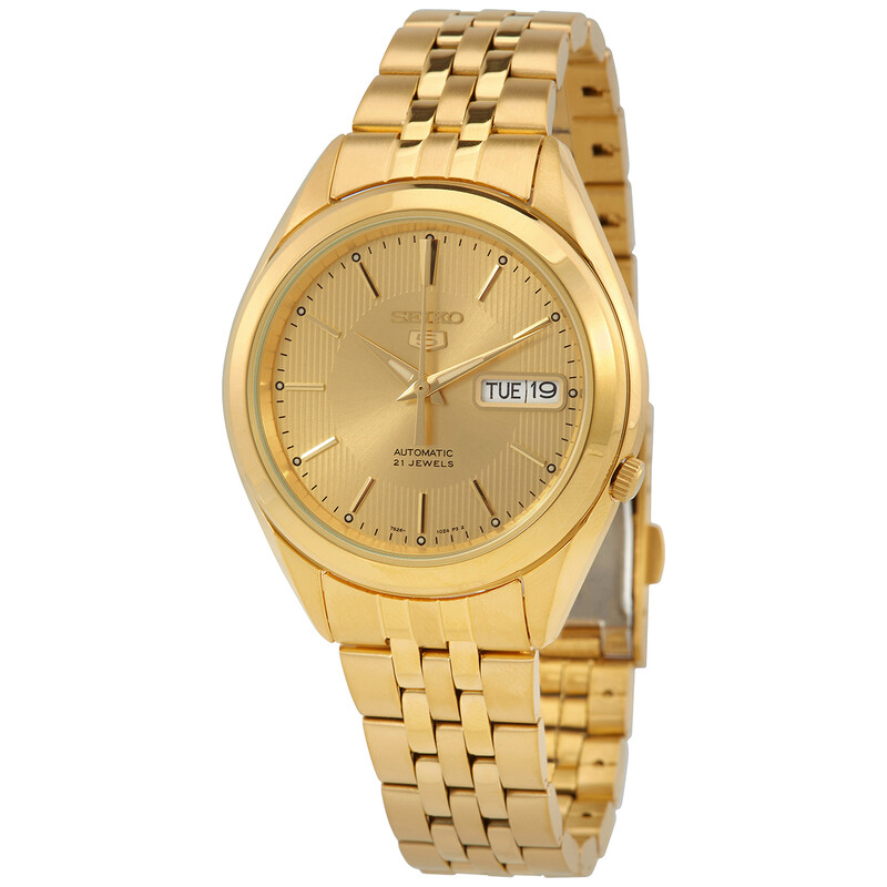 Seiko Series 5 Automatic Gold Dial Men's Watch SNKL28K1 - Watches