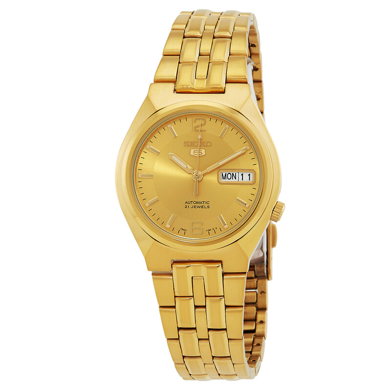 Seiko Series 5 Automatic Gold Dial Men's Watch SNKL64K1 - Watches
