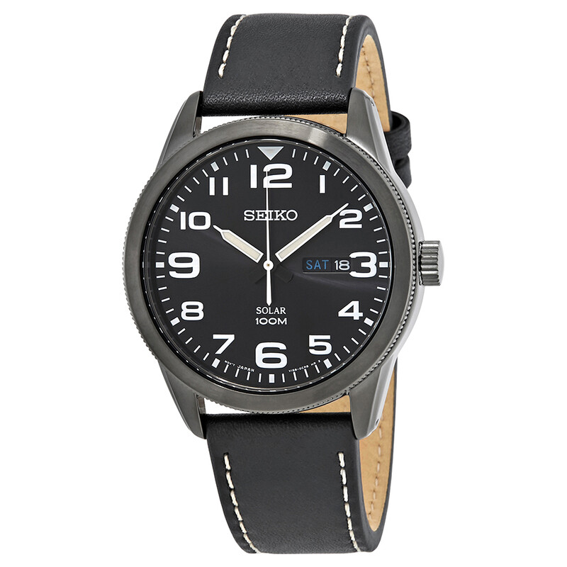 Seiko Solar Black Dial Men's Watch SNE477P1 4954628220233