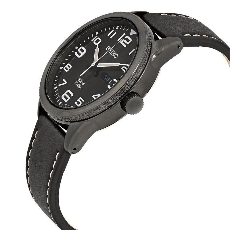 Seiko Solar Black Dial Men's Watch SNE477P1 4954628220233