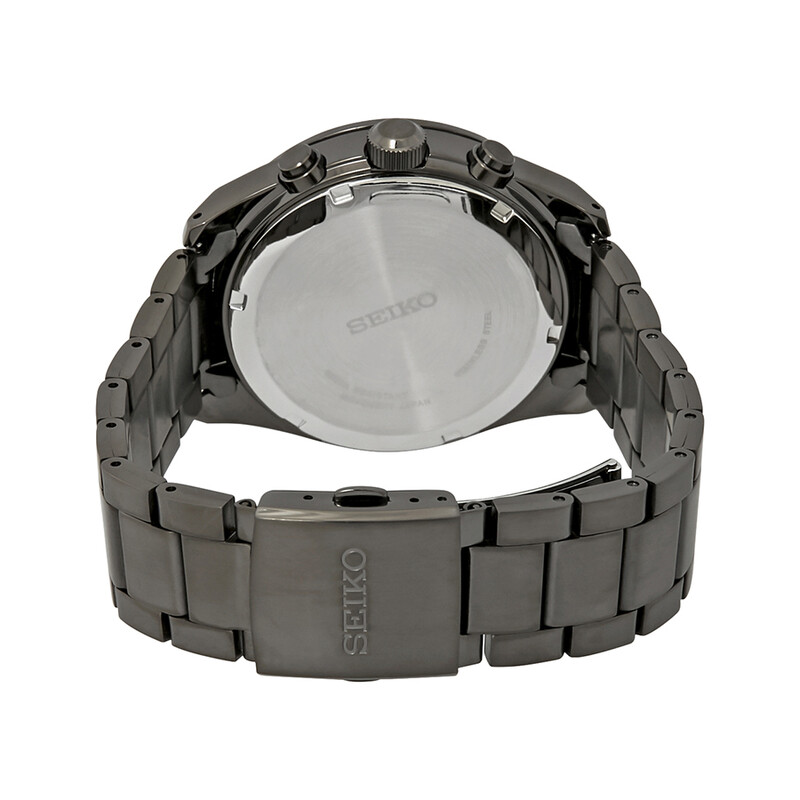 Seiko Solar Chronograph Quartz Black Dial Men's Watch SSC723