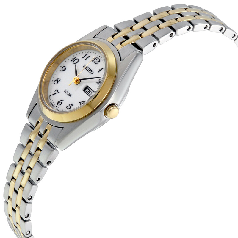 Seiko Solar White Dial Two-tone ladies Watch SUT116  display picture 3