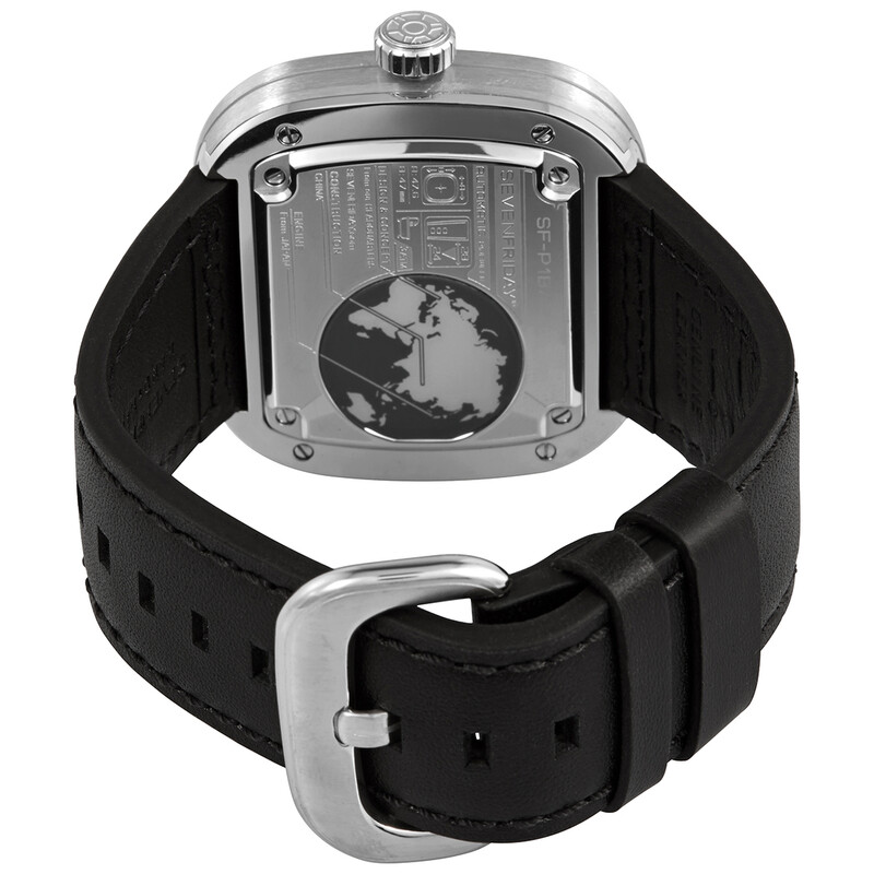 Sevenfriday Automatic Black Leather Band Men's Watch P1B/01