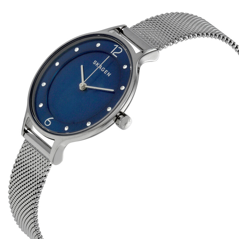 Skagen Anita Blue Dial Stainless Steel Mesh Ladies Watch  display picture 3