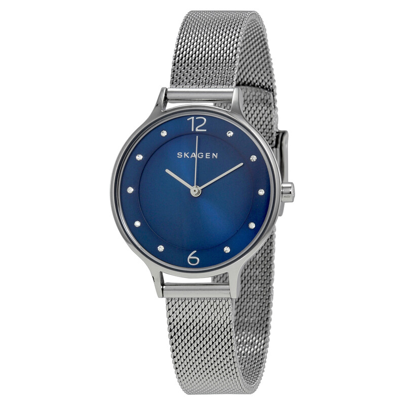 Skagen Anita Blue Dial Stainless Steel Mesh Ladies Watch  display picture 2