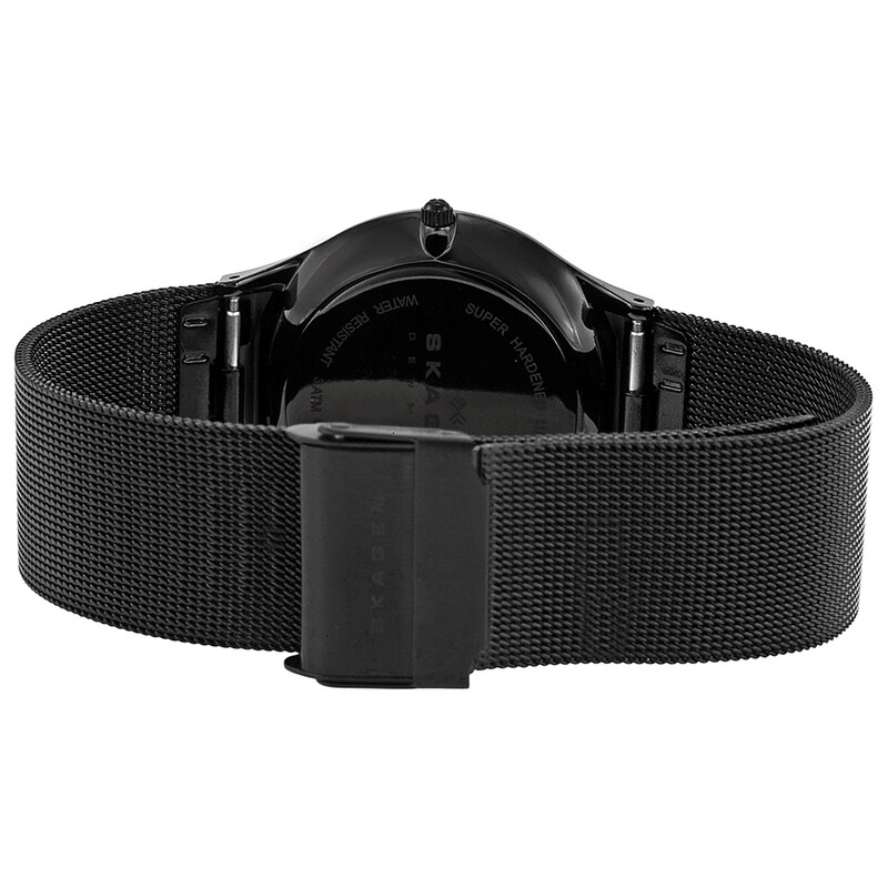 Skagen Black Dial Titanium Stainless Steel Mesh Men's Watch